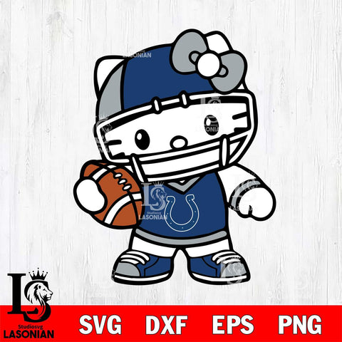 Indianapolis Colts Hello Kitty sport 2 Svg Eps Dxf Png File, Digital Download, Instant Download