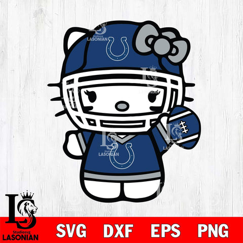 Indianapolis Colts Hello Kitty sport 6 Svg Eps Dxf Png File, Digital Download, Instant Download