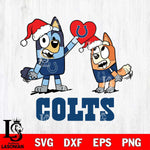 Indianapolis Colts Love Bluey Christmas Svg Eps Dxf Png File, Digital Download