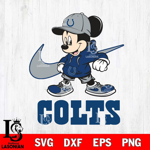 Indianapolis Colts Mickey Mouse NIKE, Svg Eps Dxf Png File, Digital Download