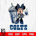 Indianapolis Colts Minnie Mouse Fan And Coffee Svg Eps Dxf Png File, Digital Download, Instant Download