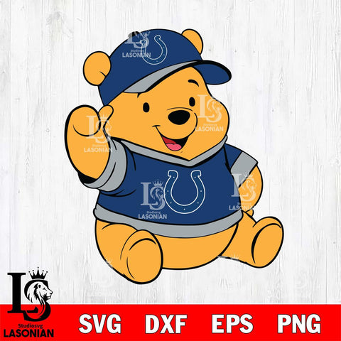 Indianapolis Colts Pooh Bear Svg Eps Dxf Png File, Digital Download, Instant Download