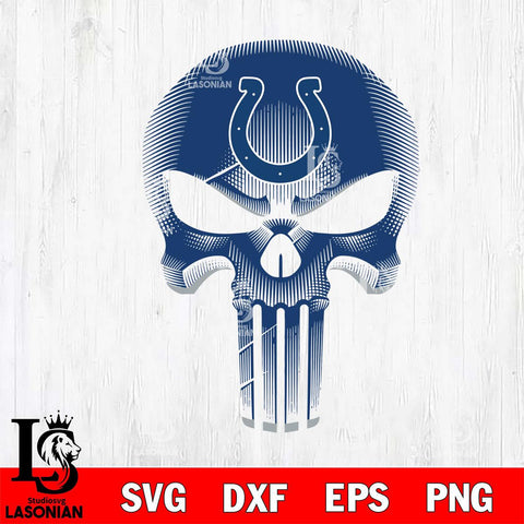 Indianapolis Colts Punisher Skull SVG