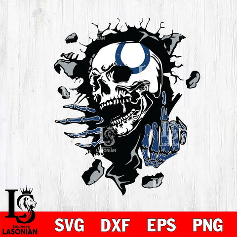 Indianapolis Colts Savage Skull SVG