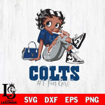 Indianapolis Colts #1 Black Fan Girl Betty Boop Svg Eps Dxf Png File, Digital Download, Instant Download