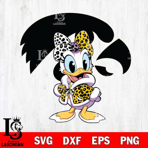 Iowa Hawkeyes Fancy Daisy Duck Disney Svg Eps Dxf Png File, Digital Download, Instant Download