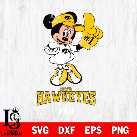 Iowa Hawkeyes #1 Fan Minnie Mouse Svg Eps Dxf Png File, Digital Download, Instant Download