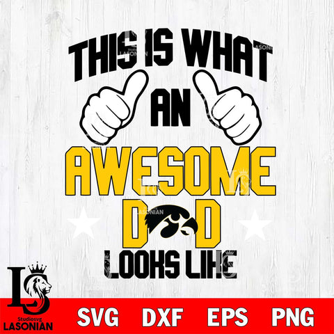 Iowa Hawkeyes Awesome Dad Looks like Svg Eps Dxf Png File, Digital Download, Instant Download