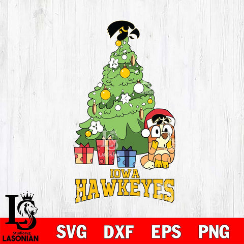 Iowa Hawkeyes Bluey Chilli Christmas Tree Svg Eps Dxf Png File, Digital Download