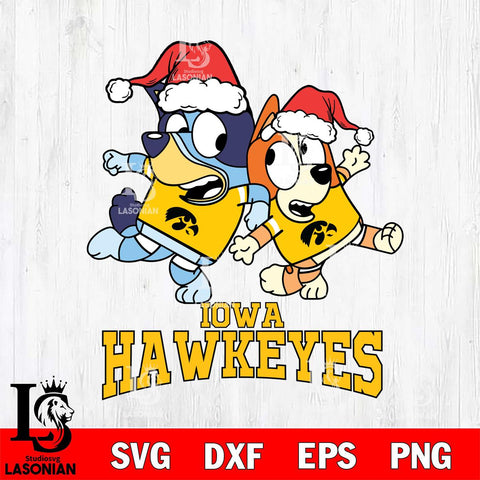 Iowa Hawkeyes Bluey Christmas Holiday Svg Eps Dxf Png File, Digital Download