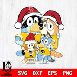 Iowa Hawkeyes Bluey Family Christmas Svg Eps Dxf Png File, Digital Download, Instant Download