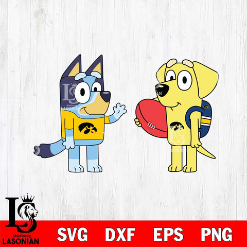 Iowa Hawkeyes Bluey & Lucky Svg Eps Dxf Png File, Digital Download, Instant Download