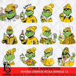 Iowa Hawkeyes Boujee Grinch NCAA Bundle 12 SVG Eps Dxf Png File, Digital Download, Instant Download