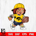 Iowa Hawkeyes Chucky Horror 10 Svg Eps Dxf Png File, NCAA svg, Digital Download, Instant Download