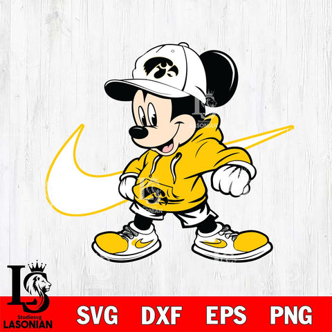 Iowa Hawkeyes Cool Mickey Mouse Svg Eps Dxf Png File, NCAA svg, Digital Download, Instant Download