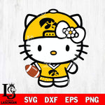 Iowa Hawkeyes Cute Hello Kitty Football 10 Svg Eps Dxf Png File, NCAA svg, Digital Download, Instant Download