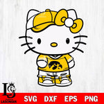 Iowa Hawkeyes Cute Hello Kitty Football 2 Svg Eps Dxf Png File, NCAA svg, Digital Download, Instant Download