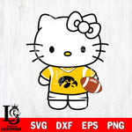 Iowa Hawkeyes Cute Hello Kitty Football 8 Svg Eps Dxf Png File, NCAA svg, Digital Download, Instant Download