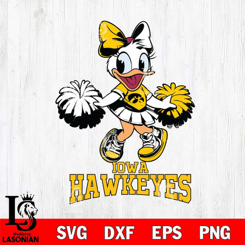 Iowa Hawkeyes Daisy Duck Cheerleader Disney, Svg Eps Dxf Png File, Digital Download