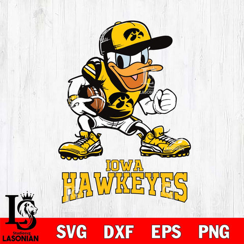 Iowa Hawkeyes Donal Duck Disney, Svg Eps Dxf Png File, Digital Download