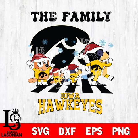 Iowa Hawkeyes Family Bluey Christmas Svg Eps Dxf Png File, Digital Download