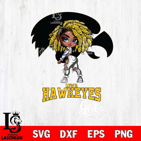 Iowa Hawkeyes Fan Girl Svg Eps Dxf Png File, Digital Download, Instant Download