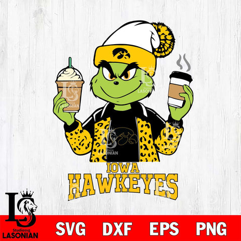 Iowa Hawkeyes Grinch 2 coffee Svg Eps Dxf Png File, Digital Download, Instant Download