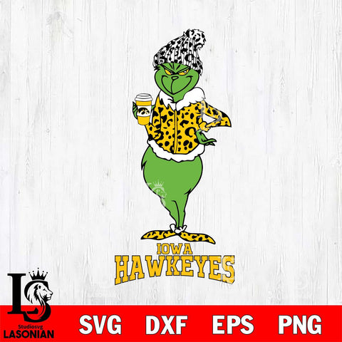 Iowa Hawkeyes Grinch Leopard Coffee Svg Eps Dxf Png File, Digital Download, Instant Download