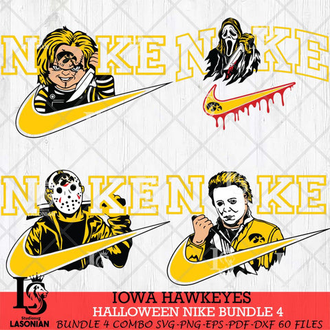 Iowa Hawkeyes Halloween Nike NCAA Bundle 4 Svg Eps Dxf Png File, Digital Download, Instant Download