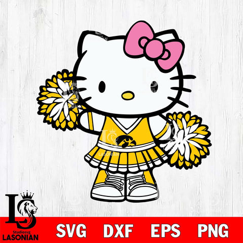 Iowa Hawkeyes Hello Kitty Cheerleader 11 Svg Eps Dxf Png File, Digital Download, Instant Download