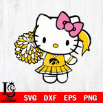 Iowa Hawkeyes Hello Kitty Cheerleader 12 Svg Eps Dxf Png File, Digital Download, Instant Download