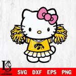 Iowa Hawkeyes Hello Kitty Cheerleader 3 Svg Eps Dxf Png File, Digital Download, Instant Download