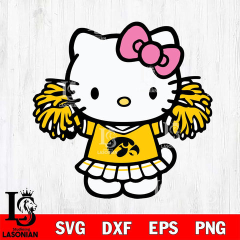 Iowa Hawkeyes Hello Kitty Cheerleader 3 Svg Eps Dxf Png File, Digital Download, Instant Download