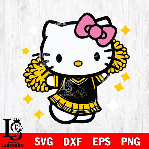 Iowa Hawkeyes Hello Kitty Cheerleader 4 Svg Eps Dxf Png File, Digital Download, Instant Download