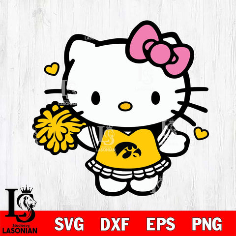 Iowa Hawkeyes Hello Kitty Cheerleader 6 Svg Eps Dxf Png File, Digital Download, Instant Download