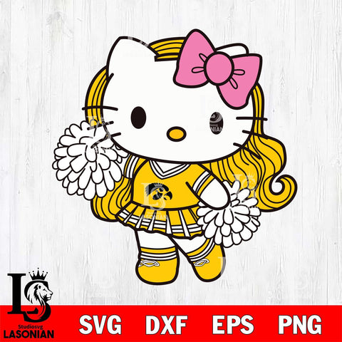 Iowa Hawkeyes Hello Kitty Cheerleader 7 Svg Eps Dxf Png File, Digital Download, Instant Download