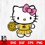 Iowa Hawkeyes Hello Kitty Cheerleader 8 Svg Eps Dxf Png File, Digital Download, Instant Download