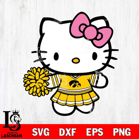 Iowa Hawkeyes Hello Kitty Cheerleader 8 Svg Eps Dxf Png File, Digital Download, Instant Download