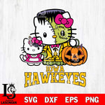 Iowa Hawkeyes Hello Kitty Horror 10 Svg Eps Dxf Png File, Digital Download