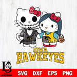 Iowa Hawkeyes Hello Kitty Horror 11 Svg Eps Dxf Png File, Digital Download