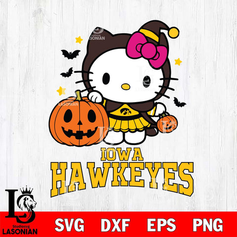 Iowa Hawkeyes Hello Kitty Horror 1 Svg Eps Dxf Png File, Digital Download