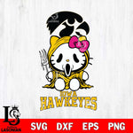 Iowa Hawkeyes Hello Kitty Horror 4 Svg Eps Dxf Png File, Digital Download