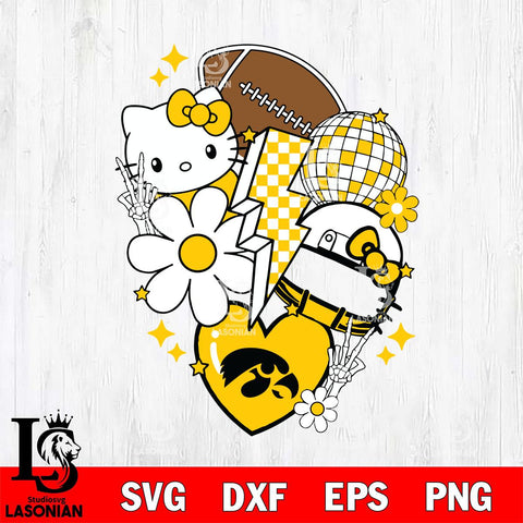 Iowa Hawkeyes Hello Kitty NCAA 2 Svg Eps Dxf Png File, Digital Download, Instant Download