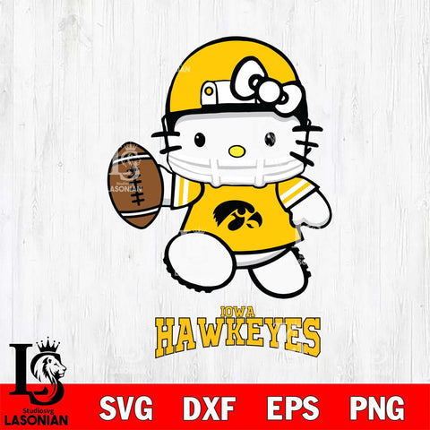 Iowa Hawkeyes Hello Kitty NCAA 4 Svg Eps Dxf Png File, Digital Download, Instant Download