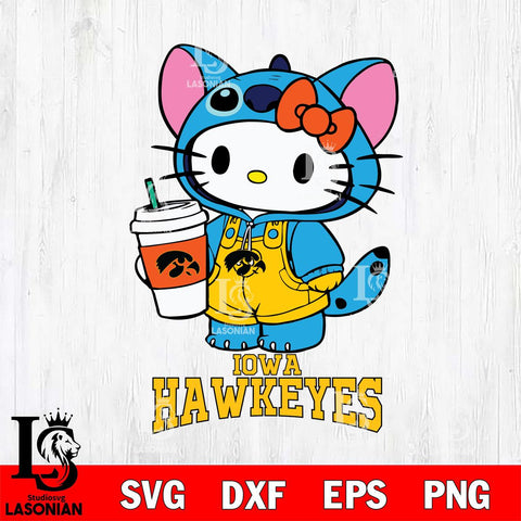 Iowa Hawkeyes Hello Kitty Stitch Svg Eps Dxf Png File, NCAA svg, Digital Download, Instant Download