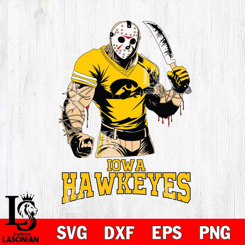 Iowa Hawkeyes Jason Voorhees Svg Eps Dxf Png File, Digital Download