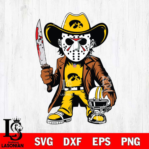 Iowa Hawkeyes Jason Voorhees Horror Svg Eps Dxf Png File, NCAA svg, Digital Download, Instant Download