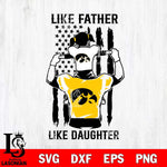 Iowa Hawkeyes Like Father Like Daughter Svg Eps Dxf Png File, Digital Download, Instant Download