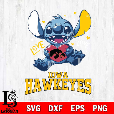 Iowa Hawkeyes Love Stitch, Svg Eps Dxf Png File, Digital Download