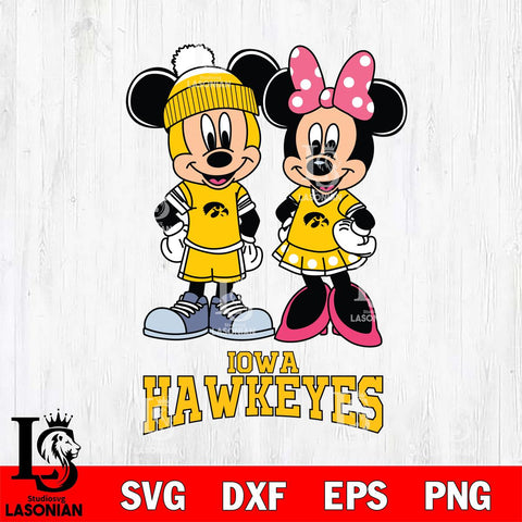 Iowa Hawkeyes Mickey Minnie Mouse Pink Svg Eps Dxf Png File, NCAA svg , File Cut , Digital Download , Instant Download, Cut Svg Files